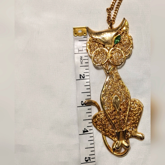 Vintage 1970's Articulated Cat Pendant Necklace - Picture 3 of 5